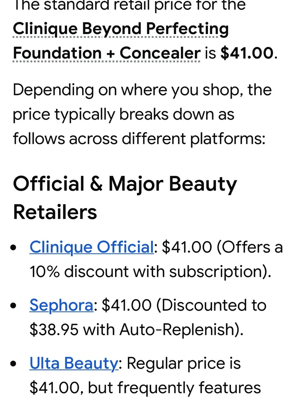 Clinique beyond perfecting